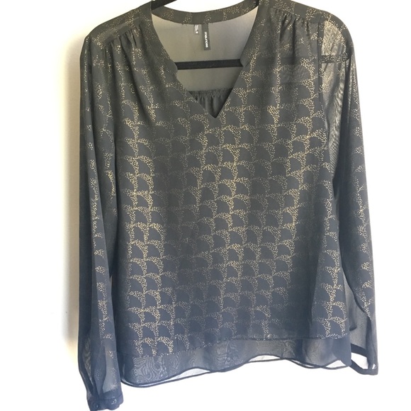 Maurices Tops - Sheer Maurices Blouse with Gold Detail Maurices Tops - Sheer Maurices Blouse with Gold Detail